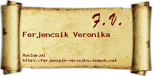 Ferjencsik Veronika névjegykártya